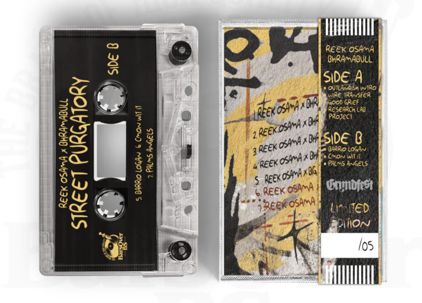 [Signed]  Reek Osama x BhramaBull - Street Purgatory (Cassette Tape With Obi Strip) (2 Exclusive Bonus Track)